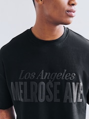 Black Relaxed Fit Graphic Print Heavyweight T-Shirt - Image 4 of 7