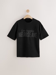 Black Relaxed Fit Graphic Print Heavyweight T-Shirt - Image 5 of 7