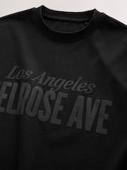 Black Relaxed Fit Graphic Print Heavyweight T-Shirt - Image 6 of 7
