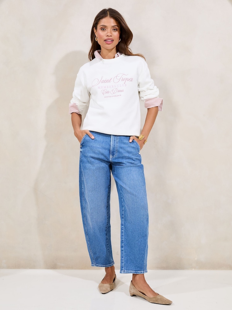 Lipsy White Round Neck Sweatshirt - Image 2 of 4
