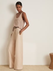 Reiss Taupe Isabelle Atelier Laser Cut Vest Top - Image 3 of 6