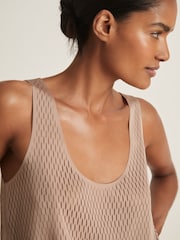 Reiss Taupe Isabelle Atelier Laser Cut Vest Top - Image 4 of 6