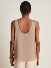 Reiss Taupe Isabelle Atelier Laser Cut Vest Top - Image 5 of 6
