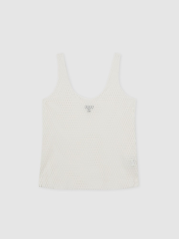 Reiss Cream Isabelle Atelier Laser Cut Vest Top - Image 2 of 6