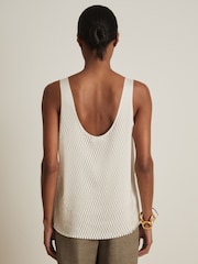 Reiss Cream Isabelle Atelier Laser Cut Vest Top - Image 5 of 6