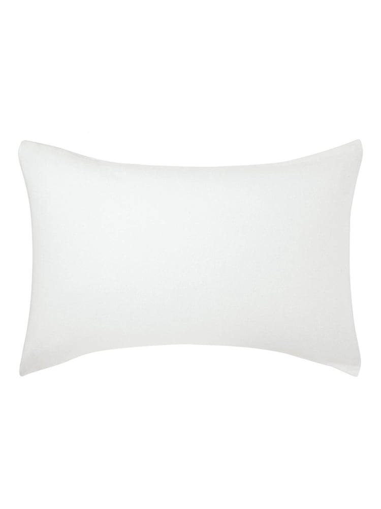 Helena Springfield White Brushed Plain 100% Cotton Dye Standard Pillowcases Pair - Image 2 of 2