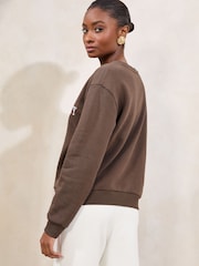 Lipsy Brown Round Neck Sweatshirt - Image 4 of 4