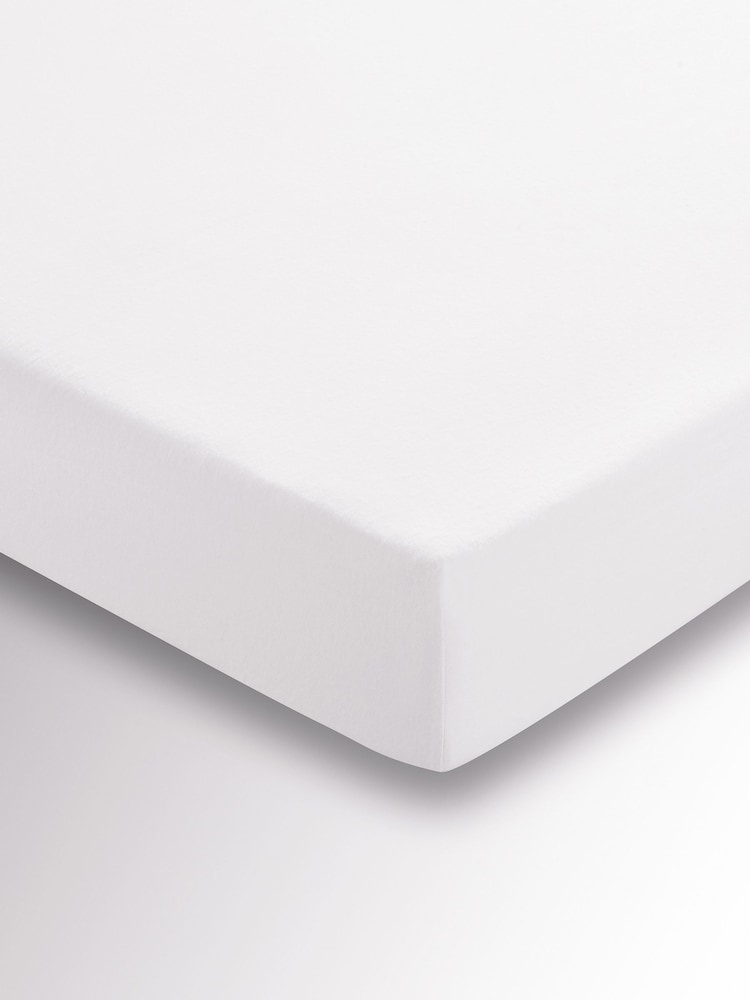 Helena Springfield White Brushed Plain Dye Fitted Bed Sheet - Image 1 of 3