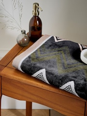 Bedeck of Belfast Charcoal Green Pink Claudia 100% Cotton Towel - Image 1 of 2