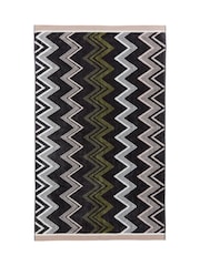 Bedeck of Belfast Charcoal Green Pink Claudia 100% Cotton Towel - Image 2 of 2