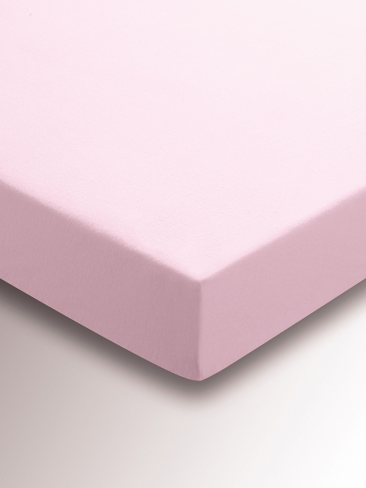 Helena Springfield Baby Pink Brushed Plain Dye Fitted Bed Sheet - Image 2 of 4