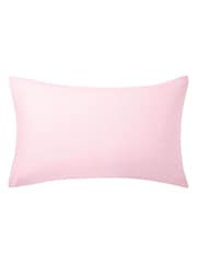 Helena Springfield Baby Pink Brushed Plain 100% Cotton Dye Standard Pillowcases Pair - Image 2 of 2