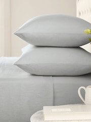 Helena Springfield Silver Brushed Plain Dye Fitted Bed Sheet - Image 2 of 2
