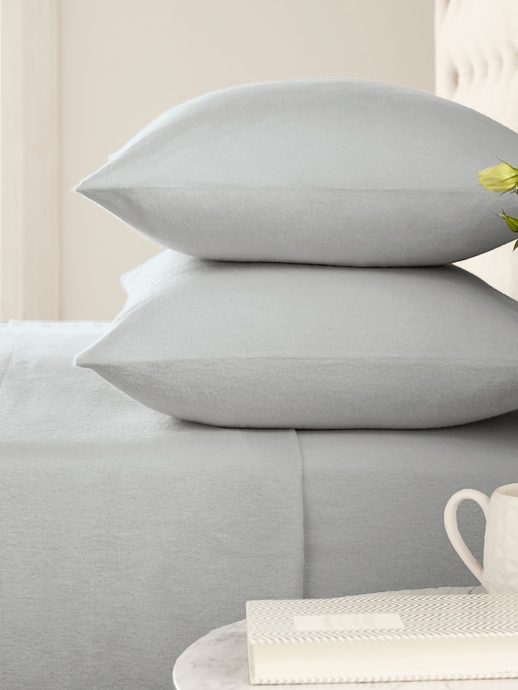 Helena Springfield Silver Brushed Plain Dye Fitted Bed Sheet - Image 2 of 2