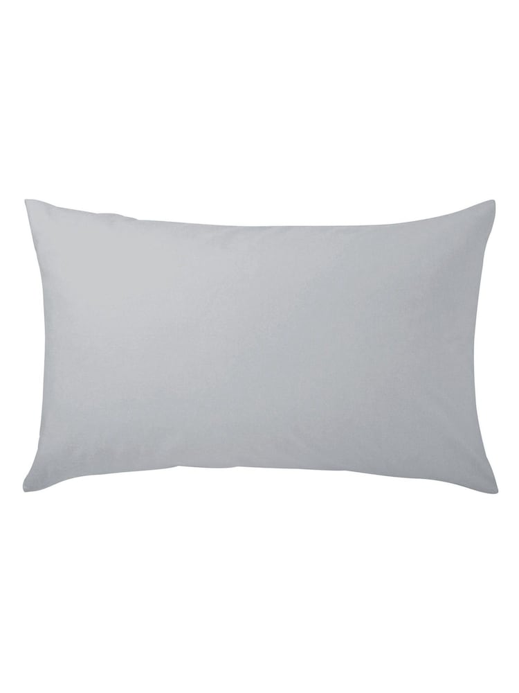 Helena Springfield Silver Brushed Plain 100% Cotton Dye Standard Pillowcases Pair - Image 2 of 2
