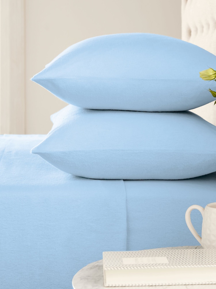 Helena Springfield Chambray Blue Brushed Plain Dye Fitted Bed Sheet - Image 1 of 2