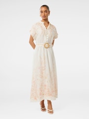 Forever New Cream Mollie Petite Printed Midi Dress - Image 1 of 4