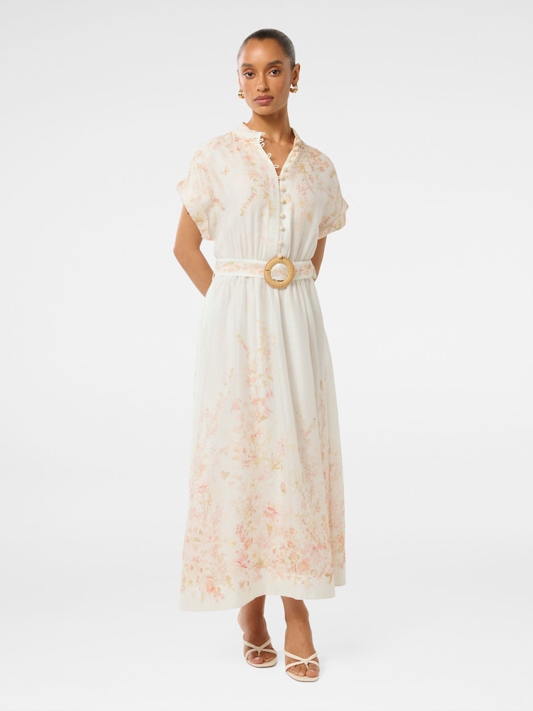 Forever New Cream Mollie Petite Printed Midi Dress - Image 1 of 4