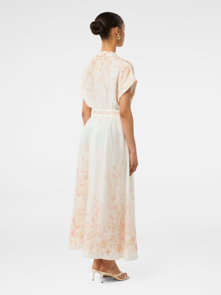 Forever New Cream Mollie Petite Printed Midi Dress - Image 2 of 4