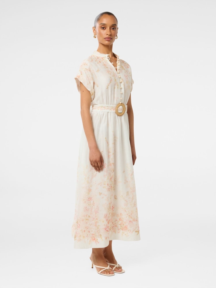 Forever New Cream Mollie Petite Printed Midi Dress - Image 4 of 4