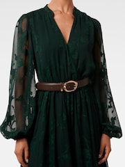 Forever New Green Gabriella Petite Textured Midi Dress - Image 3 of 4
