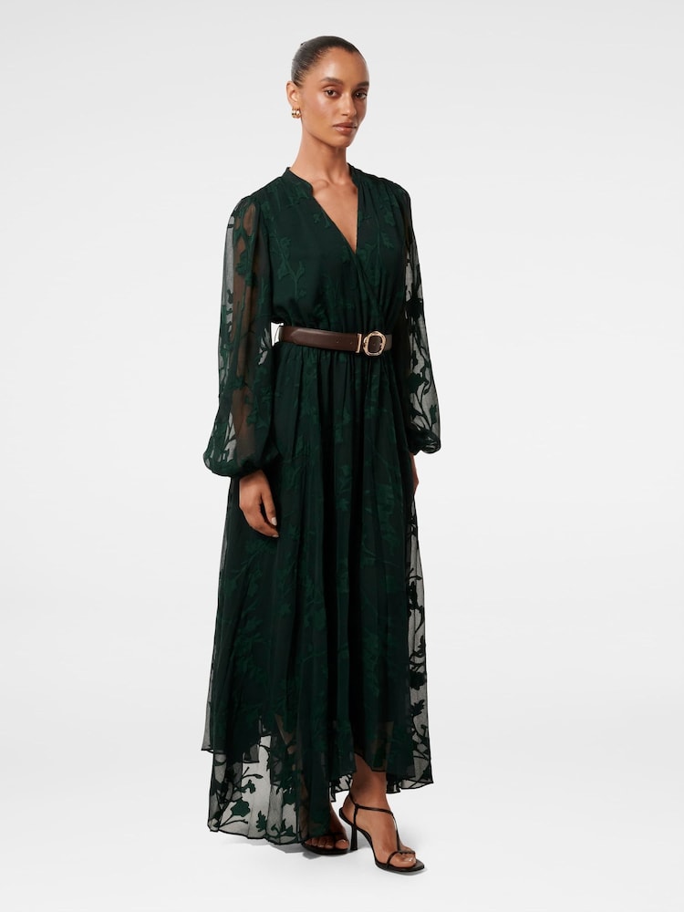 Forever New Green Gabriella Petite Textured Midi Dress - Image 4 of 4
