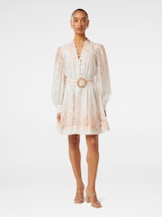 Forever New Cream Anastasia Petite Printed Skater Mini Dress - Image 3 of 5