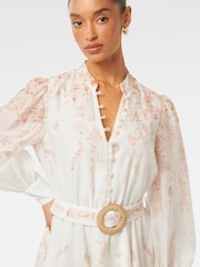 Forever New Cream Anastasia Petite Printed Skater Mini Dress - Image 4 of 5