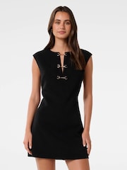 Forever New Black Clover Snaffle Detail Mini Dress - Image 1 of 5