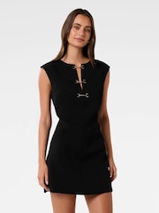 Forever New Black Clover Snaffle Detail Mini Dress - Image 4 of 5