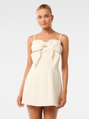 Forever New White Hayley Bow Front Mini Dress - Image 1 of 5