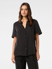 Forever New Black Betsy Cupro Shirt - Image 1 of 5