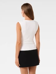 Forever New White Chloe Shoulder Pad Top - Image 2 of 5