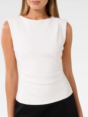 Forever New White Chloe Shoulder Pad Top - Image 3 of 5