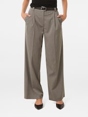Forever New Grey Bonnie Belted Wide Leg Trousers - Image 1 of 5