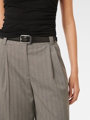 Forever New Grey Bonnie Belted Wide Leg Trousers - Image 3 of 5