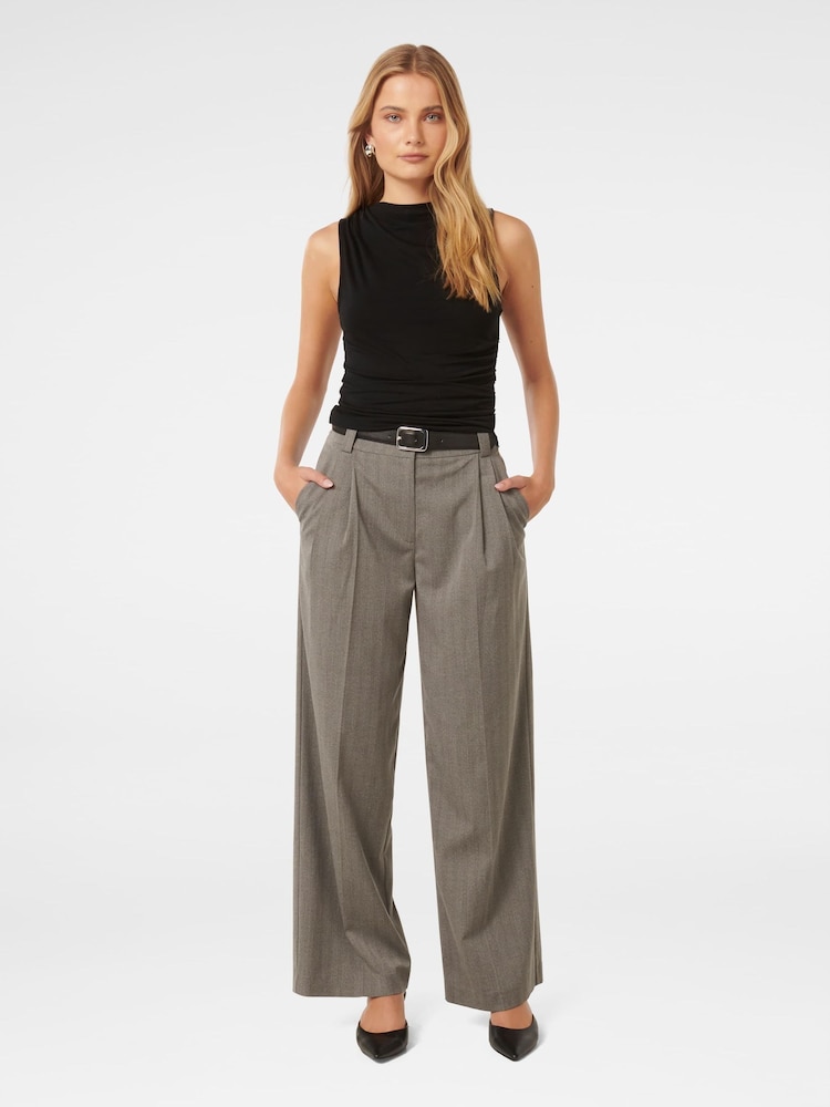 Forever New Grey Bonnie Belted Wide Leg Trousers - Image 5 of 5