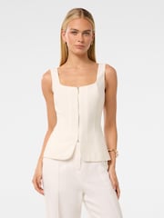 Forever New White Collins Zip Through Tank Top - Image 1 of 5