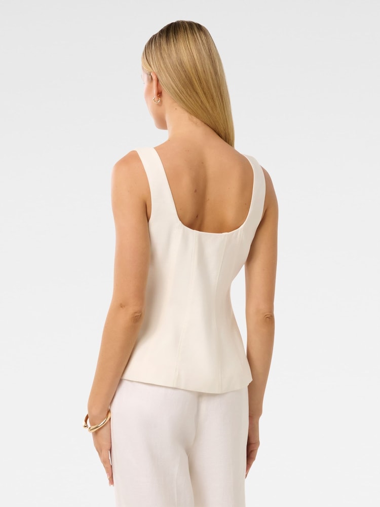 Forever New White Collins Zip Through Tank Top - Image 2 of 5