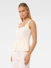 Forever New White Collins Zip Through Tank Top - Image 3 of 5