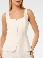 Forever New White Collins Zip Through Tank Top - Image 5 of 5