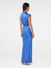 Forever New Blue Sienna High Neck Satin Maxi Dress - Image 2 of 4