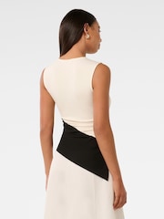 Forever New Cream Camryn Two Tone Asymmetrical Top - Image 2 of 5