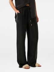 Forever New Black Emma Cupro Wide Leg Trousers - Image 1 of 5