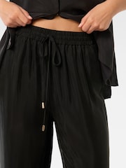 Forever New Black Emma Cupro Wide Leg Trousers - Image 3 of 5