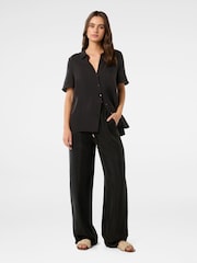 Forever New Black Emma Cupro Wide Leg Trousers - Image 5 of 5