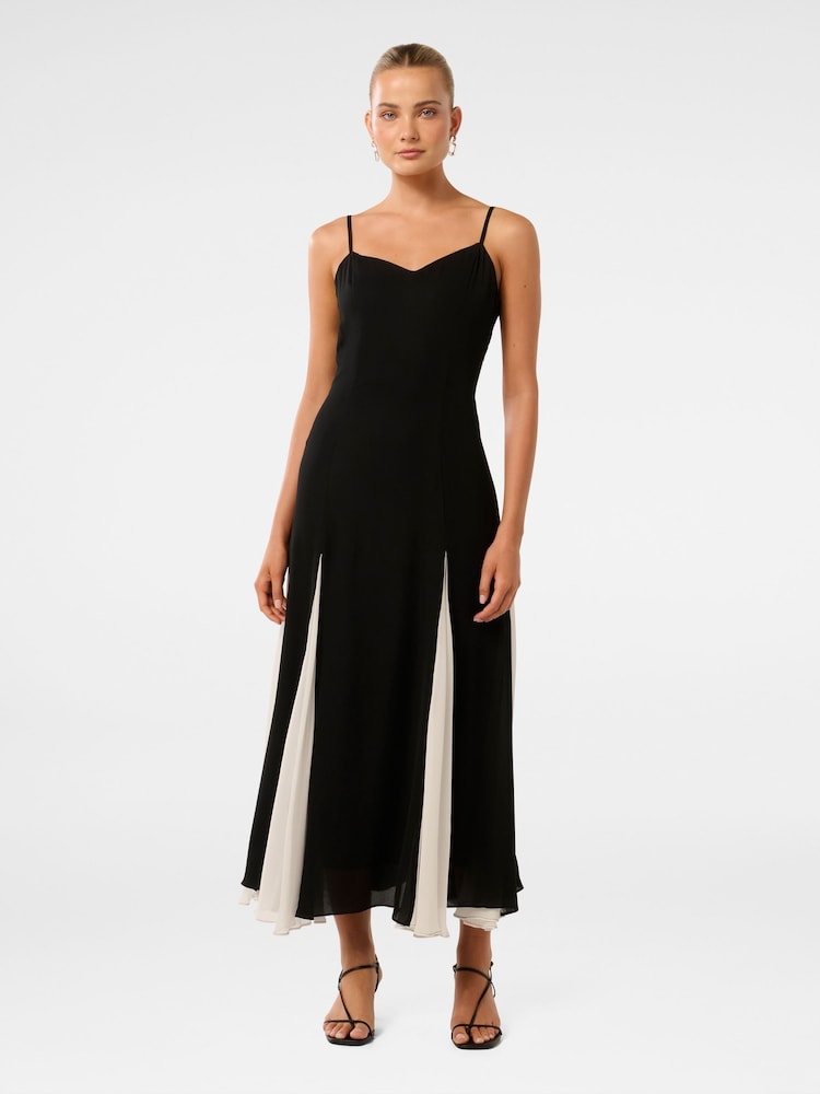 Forever New Black Dahlia Contrast Godet Maxi Dress - Image 1 of 4