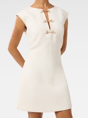 Forever New White Clover Petite Snaffle Detail Mini Dress - Image 3 of 5