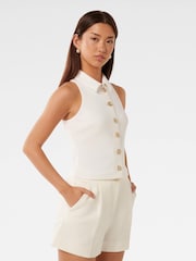 Forever New White Tilly Crepe Halter Neck Top - Image 2 of 5