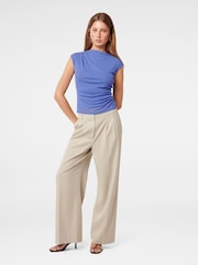 Forever New Blue Mel Cap Sleeves Mesh Top - Image 2 of 5